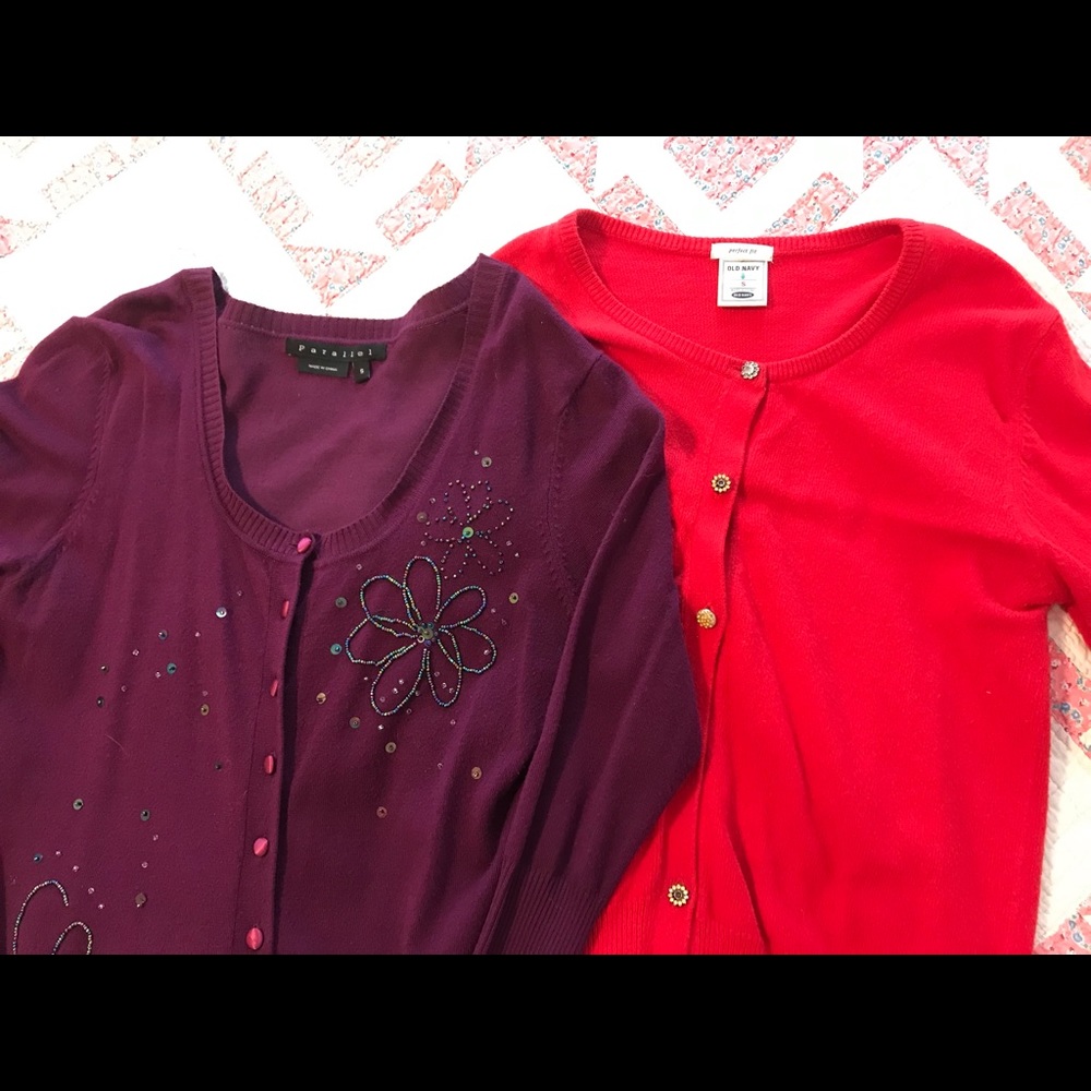 Set of 2 cute cardigans, Old Navy and Parallel brands